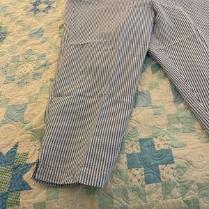 Seersucker pants - light blue and white  size 24W Talbots.